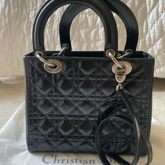 Christian Dior Medium Lady Bag w/ Strap & dust bag - Picture 9 of 15